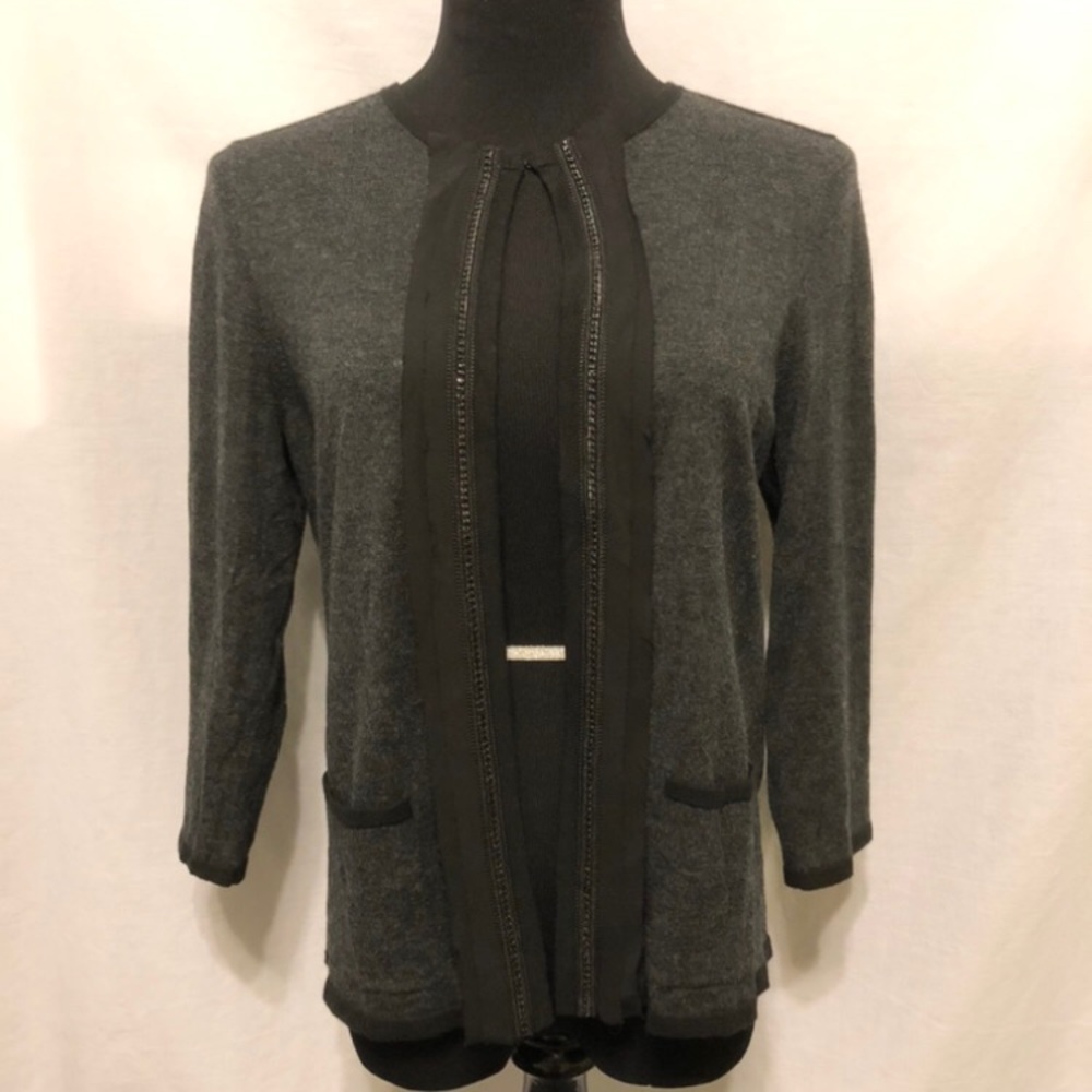 LIKE NEW Ann Taylor 3/4 Sleeve Shrug - Black/Grey